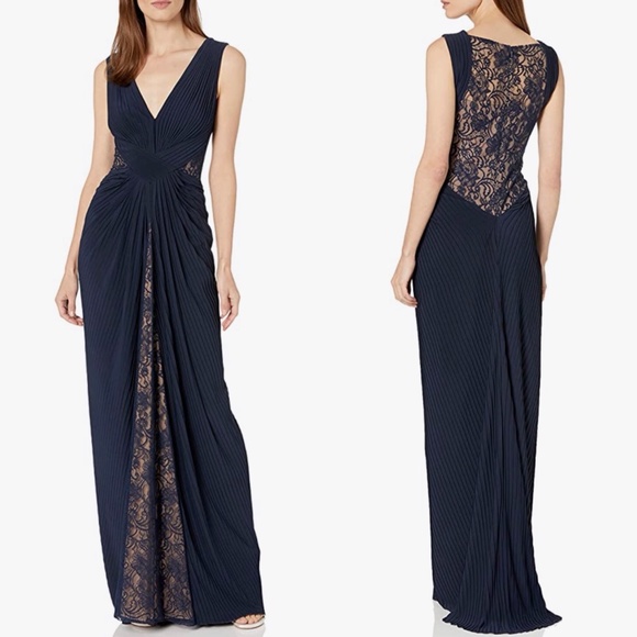 tadashi shoji Sz 10 rizo pintuck gown - Picture 1 of 12